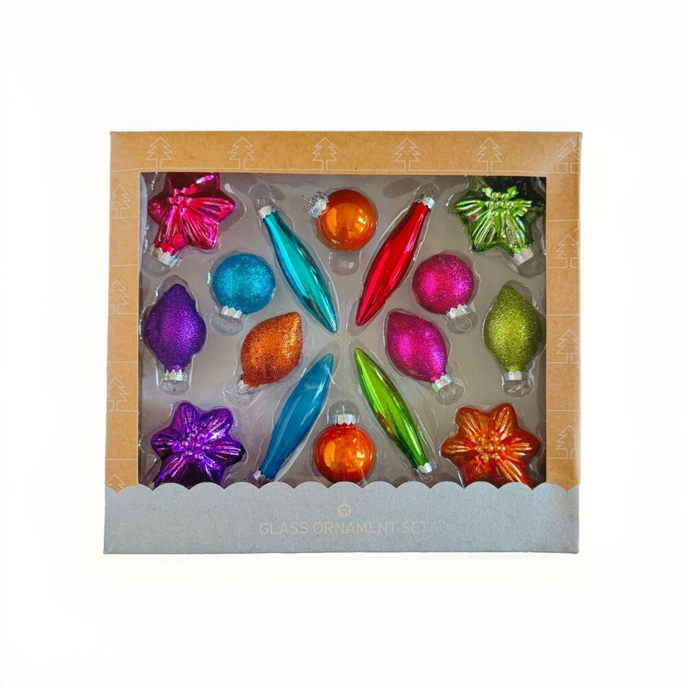 2014 Target Glass Christmas Ornaments multicolored 14 PCs
